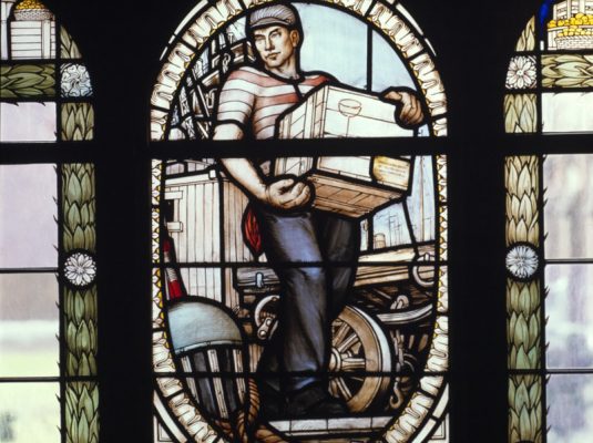 Stained Glass with worker