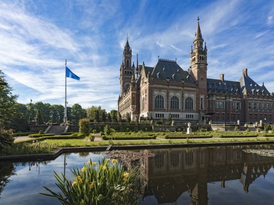 Side view of the Peace Palace