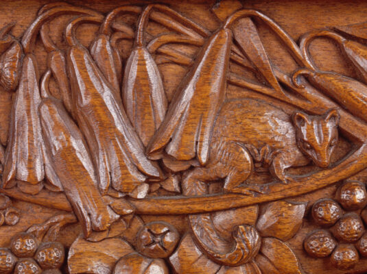 Detail houtsnijwerk bureau Australie