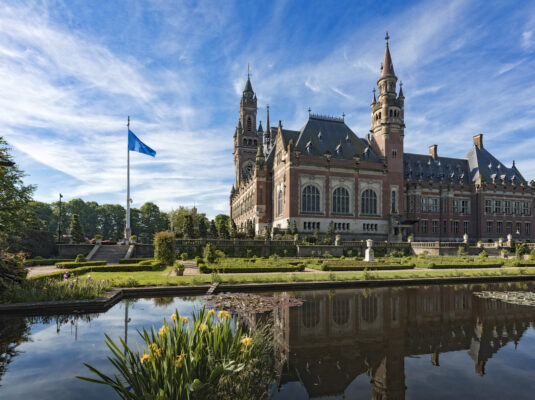 Peace Palace sideview with pond
