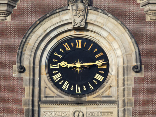 Clock tower with dials